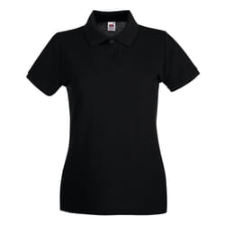 Fruit of the Loom Womens/Ladies Premium Cotton Pique Lady Fit Polo Shirt - 8 UK, Black