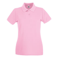 Fruit of the Loom Womens/Ladies Premium Cotton Pique Lady Fit Polo Shirt - 8 UK, Light Pink