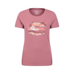 Mountain Warehouse Womens/Ladies Landscape Organic T-Shirt - 8 UK, Dark Pink