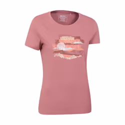 Mountain Warehouse Womens/Ladies Landscape Organic T-Shirt - 8 UK, Dark Pink
