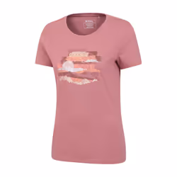 Mountain Warehouse Womens/Ladies Landscape Organic T-Shirt - 8 UK, Dark Pink