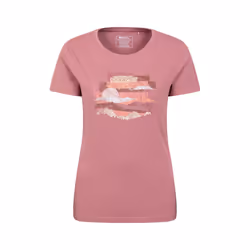 Mountain Warehouse Womens/Ladies Landscape Organic T-Shirt - 18 UK, Dark Pink