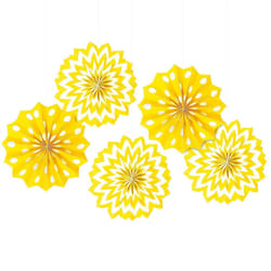 Amscan Paper Dot & Chevron Party Decoration - One Size, Sunshine Yellow/White