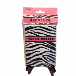 Unique Party Zebra Print Invitations (Pack of 8)