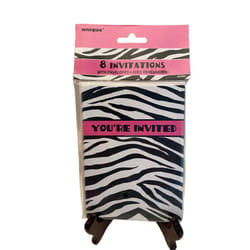 Unique Party Zebra Print Invitations (Pack of 8)