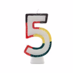 Kaleidoscope Glitter Double Sided 5th Birthday Candle