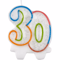Amscan Glitter 30th Birthday Candle