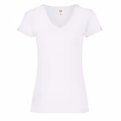 Fruit of the Loom Womens/Ladies V Neck Lady Fit T-Shirt - L, White