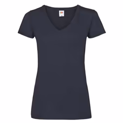 Fruit of the Loom Womens/Ladies V Neck Lady Fit T-Shirt - L, Deep Navy