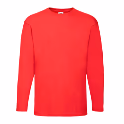 Fruit of the Loom Unisex Adult Valueweight Plain Long-Sleeved T-Shirt - S, Red