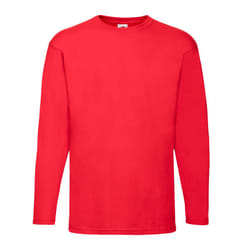 Fruit of the Loom Unisex Adult Valueweight Plain Long-Sleeved T-Shirt - S, Red