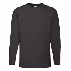 Fruit of the Loom Unisex Adult Valueweight Plain Long-Sleeved T-Shirt - S, Black