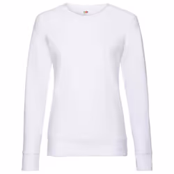 Fruit of the Loom Womens/Ladies Lightweight Lady Fit Raglan Sweatshirt - 10 UK, White