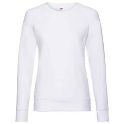 Fruit of the Loom Womens/Ladies Lightweight Lady Fit Raglan Sweatshirt - 10 UK, White
