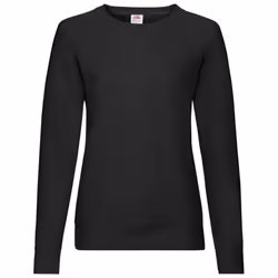 Fruit of the Loom Womens/Ladies Lightweight Lady Fit Raglan Sweatshirt - 10 UK, Black