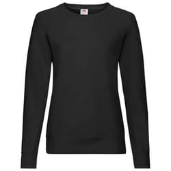 Fruit of the Loom Womens/Ladies Lightweight Lady Fit Raglan Sweatshirt - 10 UK, Black