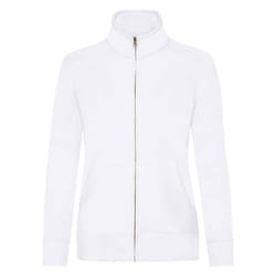 Fruit of the Loom Womens/Ladies Lady Fit Sweat Jacket - 8 UK, White
