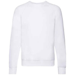 Fruit of the Loom Unisex Adult Lightweight Raglan Sweatshirt - S, White