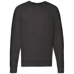 Fruit of the Loom Unisex Adult Lightweight Raglan Sweatshirt - S, Black
