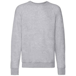 Fruit of the Loom Unisex Adult Lightweight Raglan Sweatshirt - S, Heather Grey