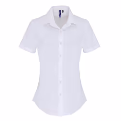 Premier Womens/Ladies Stretch Short-Sleeved Formal Shirt - XL, White