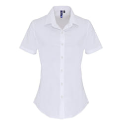 Premier Womens/Ladies Stretch Short-Sleeved Formal Shirt - 3XL, White