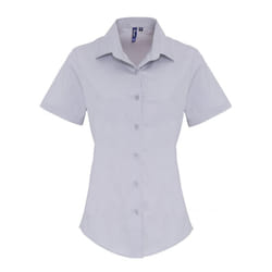 Premier Womens/Ladies Stretch Short-Sleeved Formal Shirt - 3XL, Silver