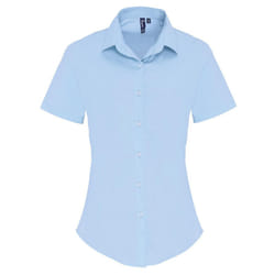 Premier Womens/Ladies Stretch Short-Sleeved Formal Shirt - 3XL, Pale Blue
