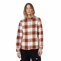 Dickies Womens/Ladies Flannel Shirt Jacket - M, Fired Brick