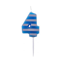 Amscan Striped 4th Birthday Pick Candle