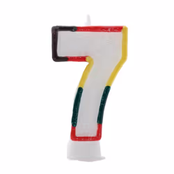 Kaleidoscope Glitter Double-Sided 7th Birthday Candle