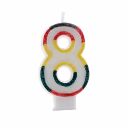 Kaleidoscope Glitter Double-Sided 8th Birthday Candle