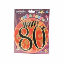 Kaleidoscope Glitter 80th Party Badge