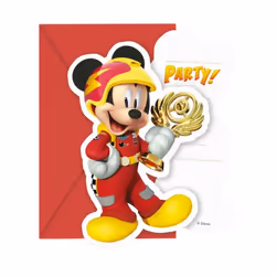 Disney Racing Driver Mickey Mouse Invitations (Pack of 6)