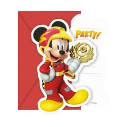 Disney Racing Driver Mickey Mouse Invitations (Pack of 6)
