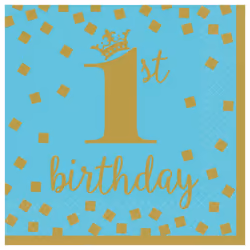 Amscan Its A Boy 1st Birthday Disposable Napkins (Pack of 16)