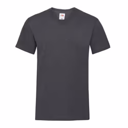 Fruit of the Loom Mens Valueweight Heather V Neck T-Shirt - S, Dark Grey