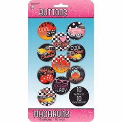 Amscan I Love Rock And Roll Classic 50s Party Badge (Pack of 10)