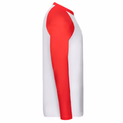 Fruit of the Loom Unisex Adult Contrast Long-Sleeved Baseball T-Shirt - S, White/Red