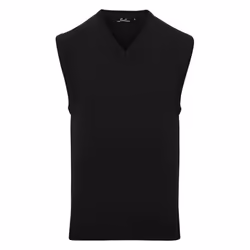 Premier Mens Knitted Sleeveless Sweater Vest - S, Black