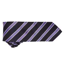 Premier Mens Stripe Waffle Tie - One Size, Black/Rich Violet