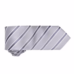 Premier Mens Stripe Waffle Tie - One Size, Silver/Dark Grey