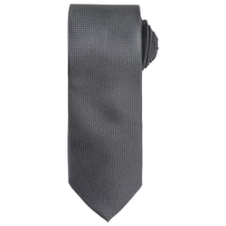 Premier Unisex Adult Micro Waffle Tie - One Size, Dark Grey