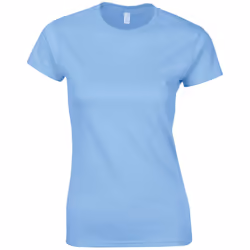 Gildan Womens/Ladies Softstyle Plain Ringspun Cotton Fitted T-Shirt - 16 UK, Light Blue