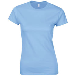 Gildan Womens/Ladies Softstyle Plain Ringspun Cotton Fitted T-Shirt - 16 UK, Light Blue