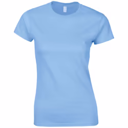 Gildan Womens/Ladies Softstyle Plain Ringspun Cotton Fitted T-Shirt - 6 UK, Light Blue