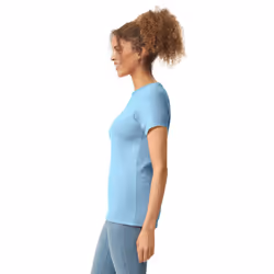 Gildan Womens/Ladies Softstyle Plain Ringspun Cotton Fitted T-Shirt - 8 UK, Light Blue