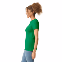 Gildan Womens/Ladies Softstyle Plain Ringspun Cotton Fitted T-Shirt - 6 UK, Irish Green