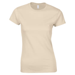 Gildan Womens/Ladies Softstyle Plain Ringspun Cotton Fitted T-Shirt - 8 UK, Sand