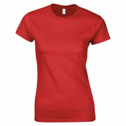 Gildan Womens/Ladies Softstyle Plain Ringspun Cotton Fitted T-Shirt - 14 UK, Red
